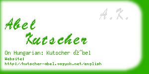 abel kutscher business card